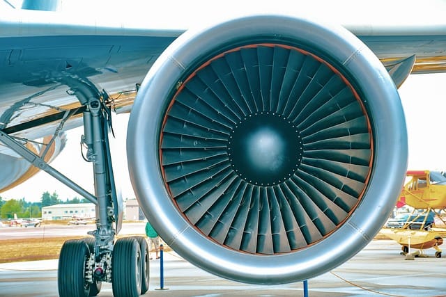 Timeline showing the evolution of turbojet engines, from early designs to modern advancements.